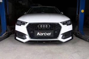 ลิ้นหน้า Carbon Fiber Audi S4 A4 S Line B9 ทรง Karbel Ver.1 S-Line ปี 2017-2018