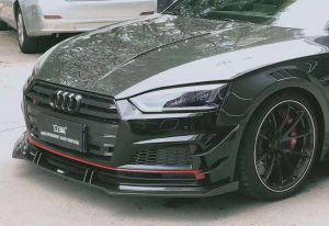 ลิ้นหน้า Carbon Fiber Audi S5 A5 S-bumper B9 ทรง Karbel V1 กันชน S
