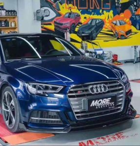 ลิ้นหน้า Carbon Fiber Audi A3 S Line S3 Sedan ทรง Karbel V2 S-Line