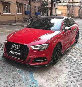 ลิ้นหน้า Carbon Fiber Audi A3 S Line S3 Sedan ทรง Karbel V2 S-Line