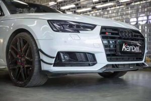 ลิ้นหน้า Carbon Fiber Audi S4 A4 S Line B9 ทรง Karbel Ver.2 S-Line ปี 2017-2018