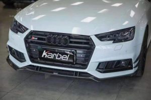ลิ้นหน้า Carbon Fiber Audi S4 A4 S Line B9 ทรง Karbel Ver.2 S-Line ปี 2017-2018