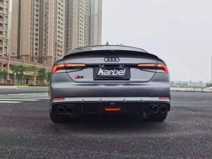 ดิฟฟิวเซอร์ Carbon Fiber Audi S5 A5 S-bumper B9 ทรง Karbel กันชน S Dry Carbon ปี 2017-2019