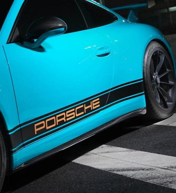 สเกิร์ตข้าง Carbon Fiber Porsche 911 991.1 991.2 GT3 4S GTS ทรง Karbel