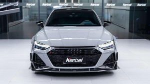 ลิ้นหน้า Carbon Fiber Audi RS7 RS6 C8 ทรง Karbel Dry Carbon ปี 2020-ON (Center Front Lip)