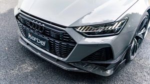ลิ้นหน้า Carbon Fiber Audi RS7 RS6 C8 ทรง Karbel Dry Carbon ปี 2020-ON (Center Front Lip)