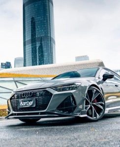 ลิ้นหน้า Carbon Fiber Audi RS7 RS6 C8 ทรง Karbel Dry Carbon ปี 2020-ON (Center Front Lip)