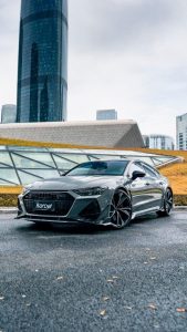 ลิ้นหน้า Carbon Fiber Audi RS7 RS6 C8 ทรง Karbel Dry Carbon ปี 2020-ON (Center Front Lip)