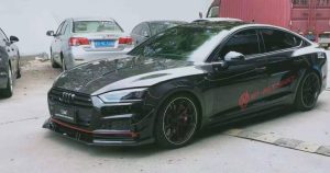 สเกิร์ตข้าง Carbon Fiber Audi RS5 S5 A5 B9 ทรง Karbel ปี 2017-2019