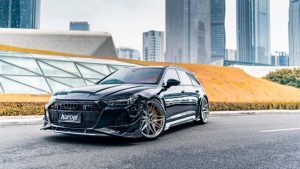 สเกิร์ตข้าง Carbon Fiber Audi RS7 RS6 C8 ทรง Karbel ปี 2020-ON