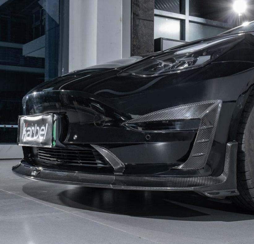 ชิ้นตกแต่งคาร์บอน Carbon Fiber Tesla Model 3 / Performance ทรง Karbel