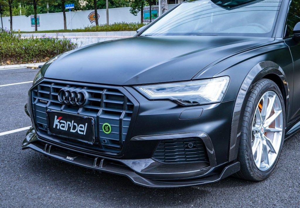 ลิ้นหน้า Carbon Fiber Audi A6 Allroad C8 ทรง Karbel V1 ปี 2020-ON