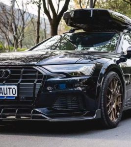 ลิ้นหน้า Carbon Fiber Audi A6 Allroad C8 ทรง Karbel V2 ปี 2020-ON