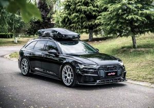 ลิ้นหน้า Carbon Fiber Audi A6 Allroad C8 ทรง Karbel V2 ปี 2020-ON