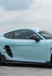 สเกิร์ตข้าง Carbon Fiber Porsche 718 Cayman / Boxster / GTS / GT4 / Spyder ทรง TAKD V2