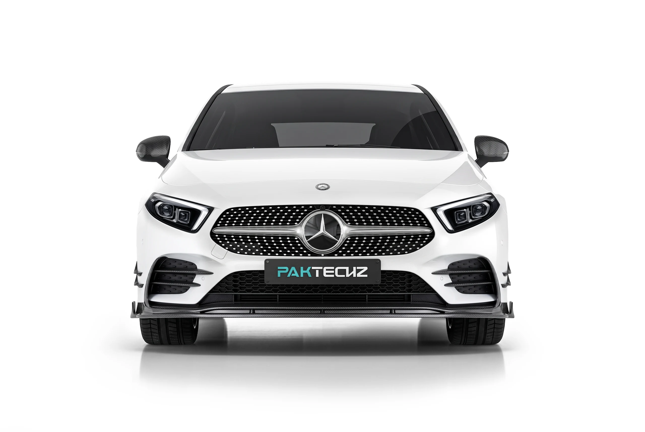 สปลิตหน้าคาร์บอนไฟเบอร์ PAKTECHZ แบบที่ 1 สำหรับ Benz A35 W177