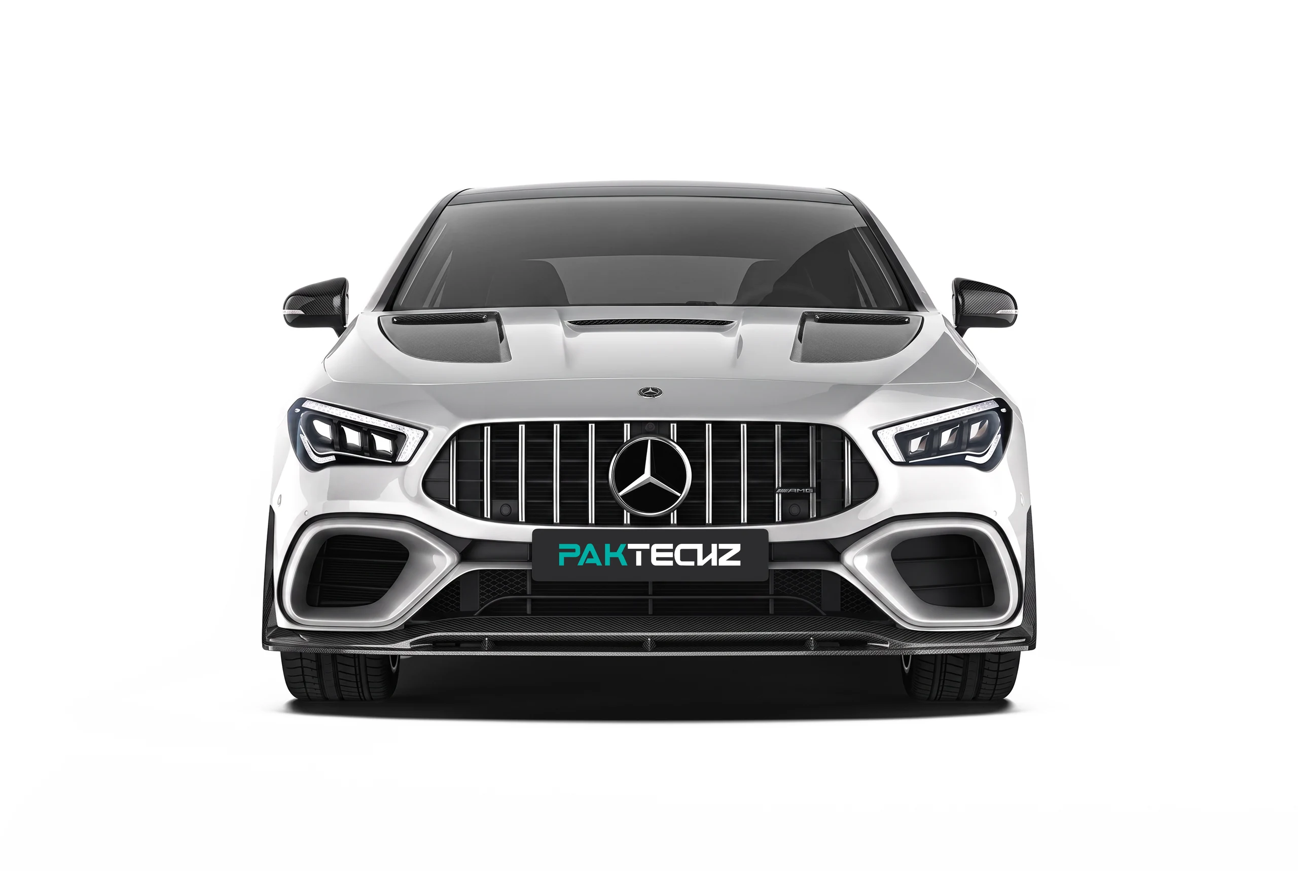 สปลิตหน้าคาร์บอนไฟเบอร์ PAKTECHZ สำหรับ Benz CLA W118 C118