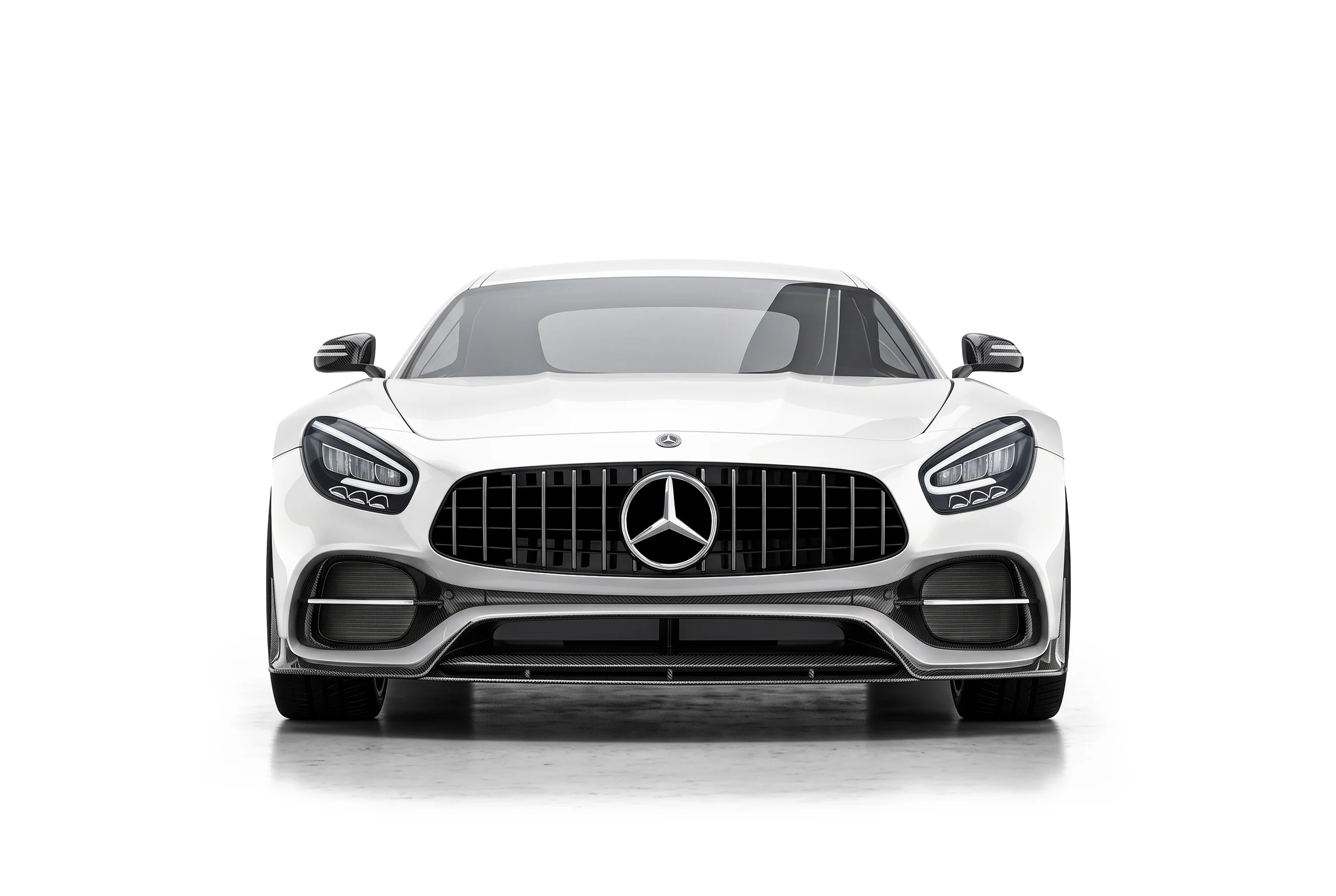 ลิ้นหน้าและสเกิร์ตข้างคาร์บอนไฟเบอร์ PAKTECHZ สำหรับ Benz AMG GT GTS C190