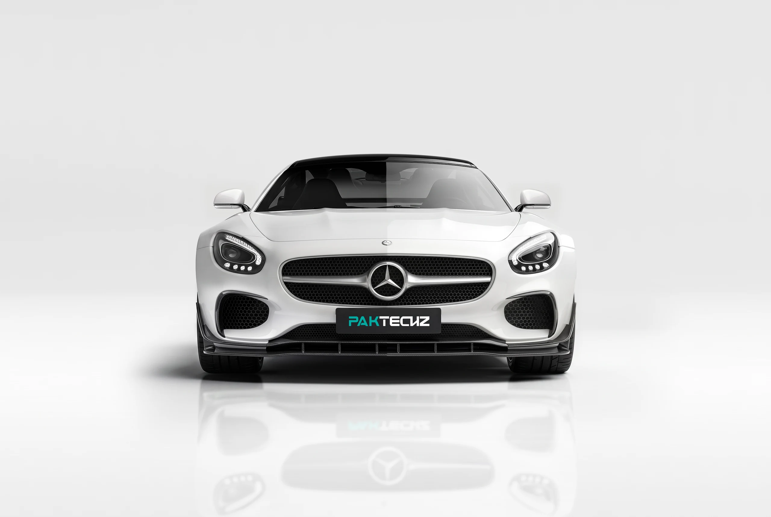 ลิ้นหน้าคาร์บอนไฟเบอร์ PAKTECHZ แบบที่ 1 สำหรับ Benz AMG GT GTS C190