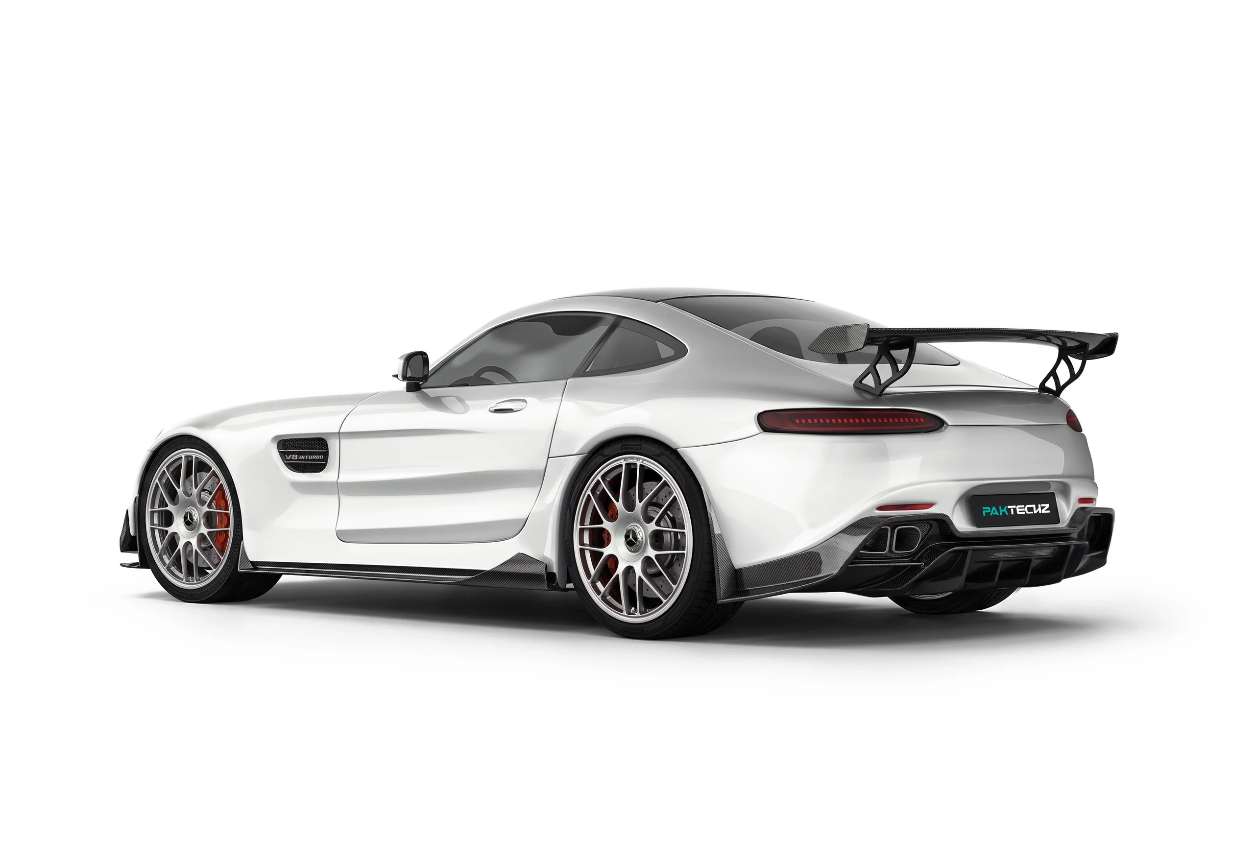 มุมท้าย Mercedes-AMG GT C190 พร้อมชุดคาร์บอนไฟเบอร์ PAKTECHZ แบบที่ 1