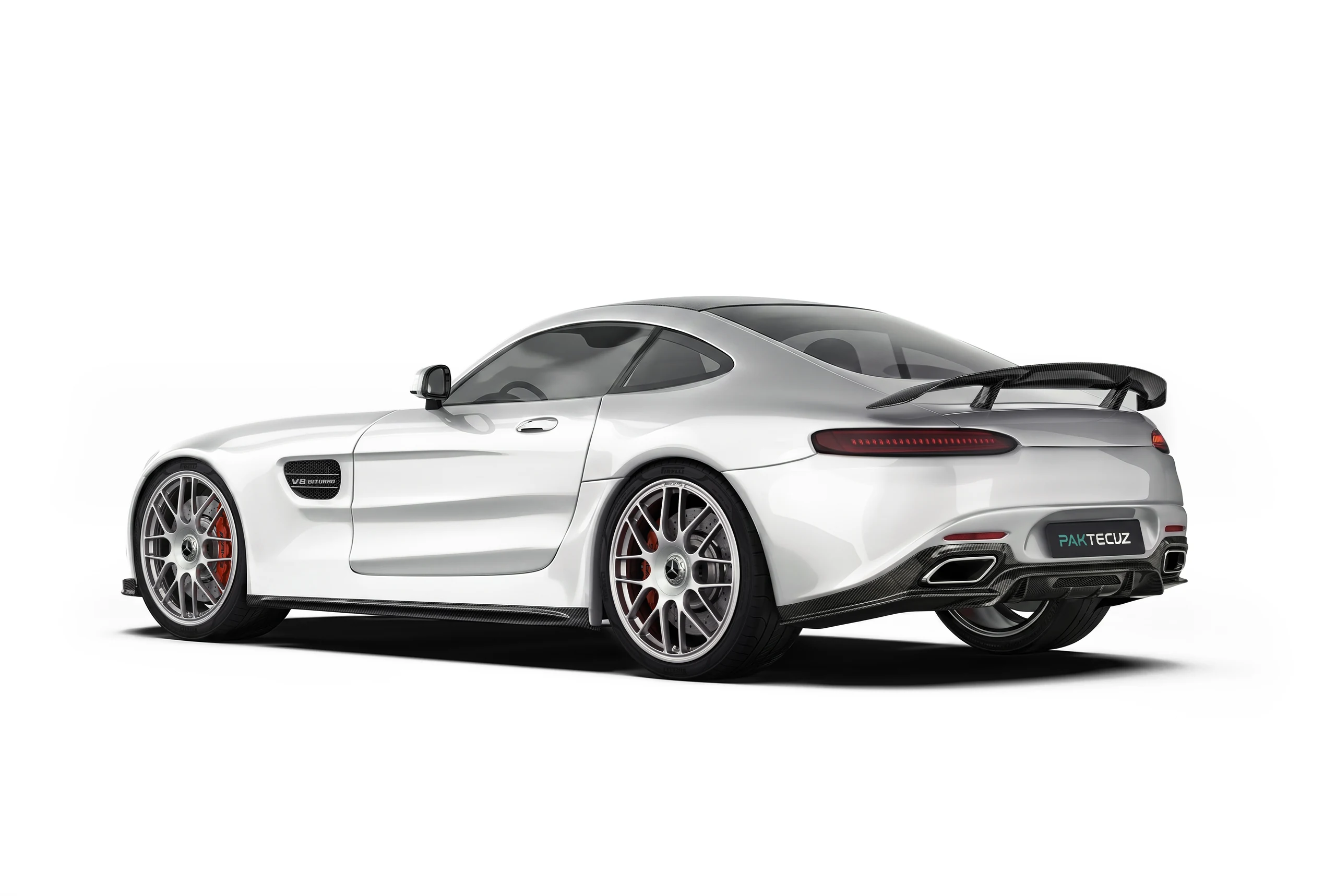 ดิฟฟิวเซอร์และสปอยเลอร์คาร์บอนไฟเบอร์ PAKTECHZ แบบที่ 2 สำหรับ Benz AMG GT GTS C190