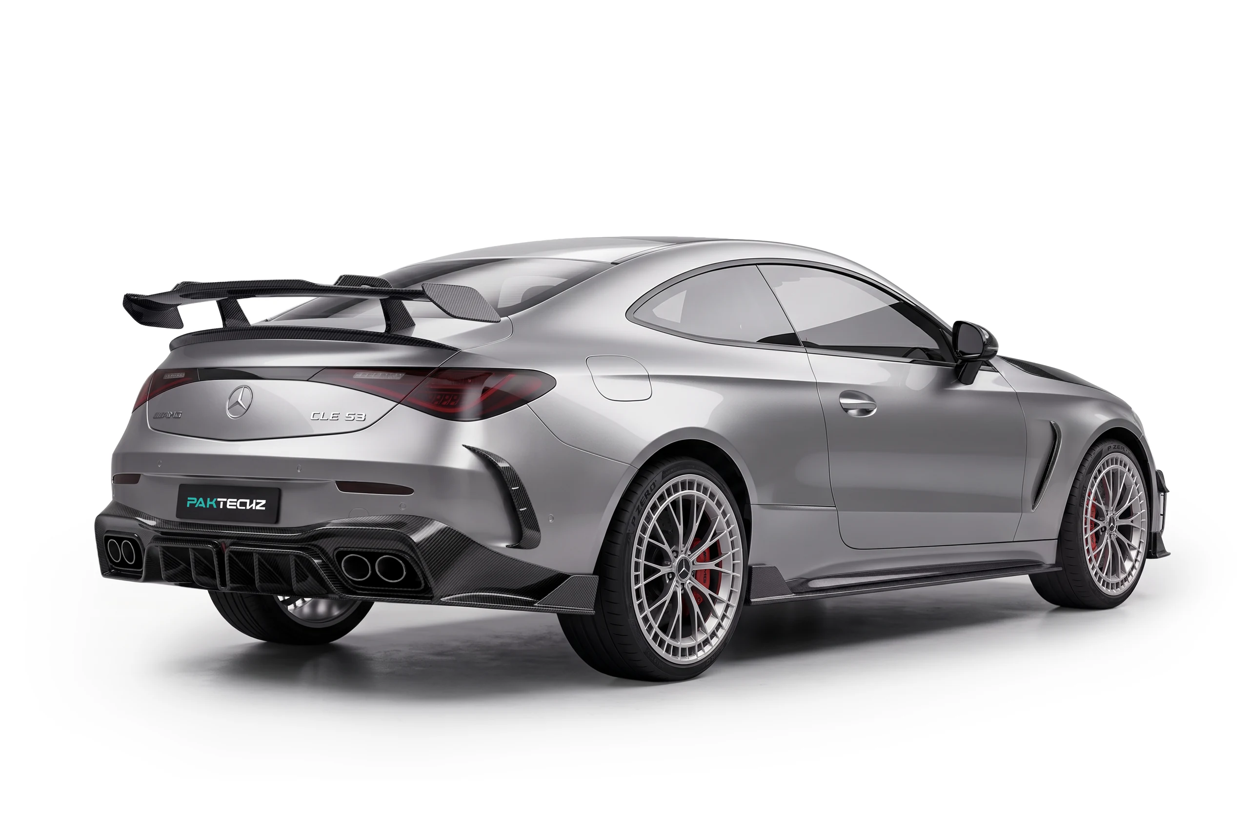 มุมท้าย Mercedes-AMG CLE53 พร้อมดิฟฟิวเซอร์คาร์บอนไฟเบอร์ PAKTECHZ