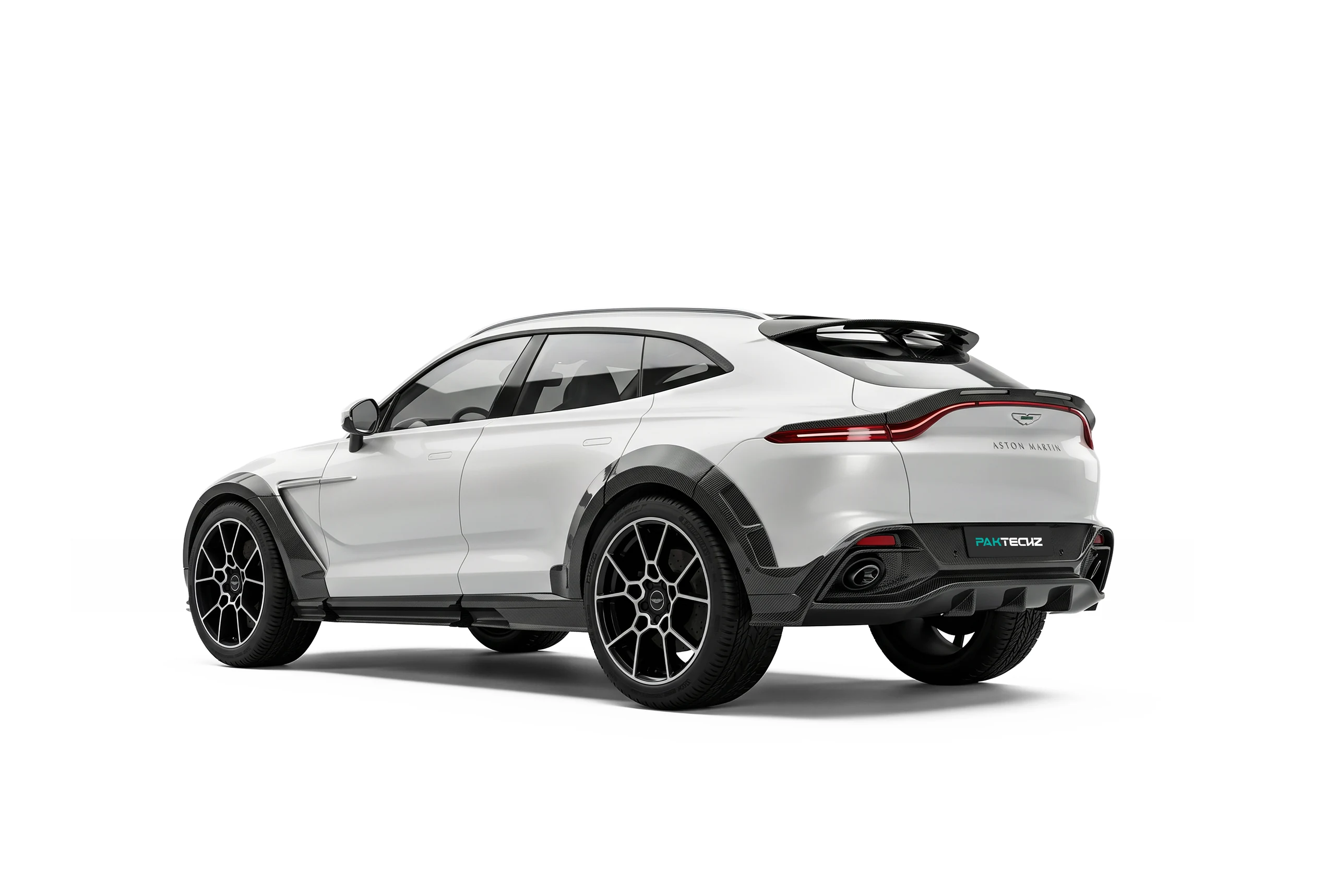 ดิฟฟิวเซอร์หลังและกรอบปลายท่อคาร์บอนไฟเบอร์ PAKTECHZ บน Aston Martin DBX
