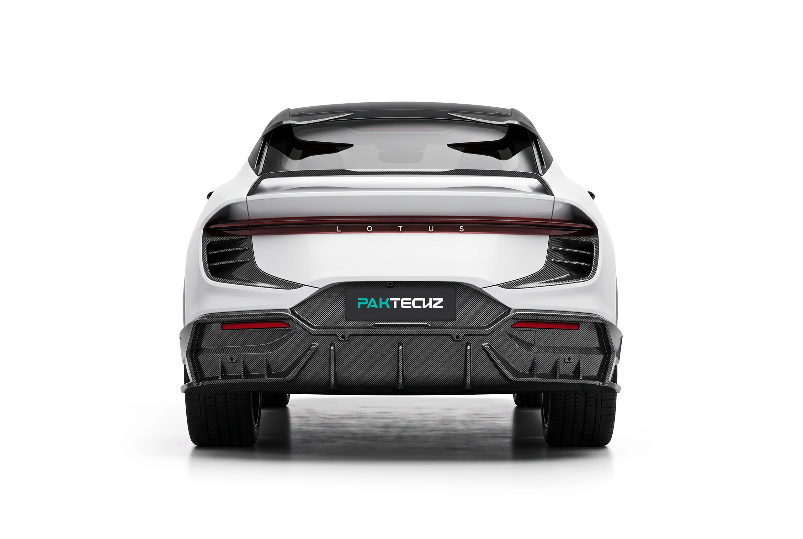 สปอยเลอร์หลังและดิฟฟิวเซอร์คาร์บอนไฟเบอร์ PAKTECHZ ติดตั้งพอดีระดับ OEM บน Lotus Eletre