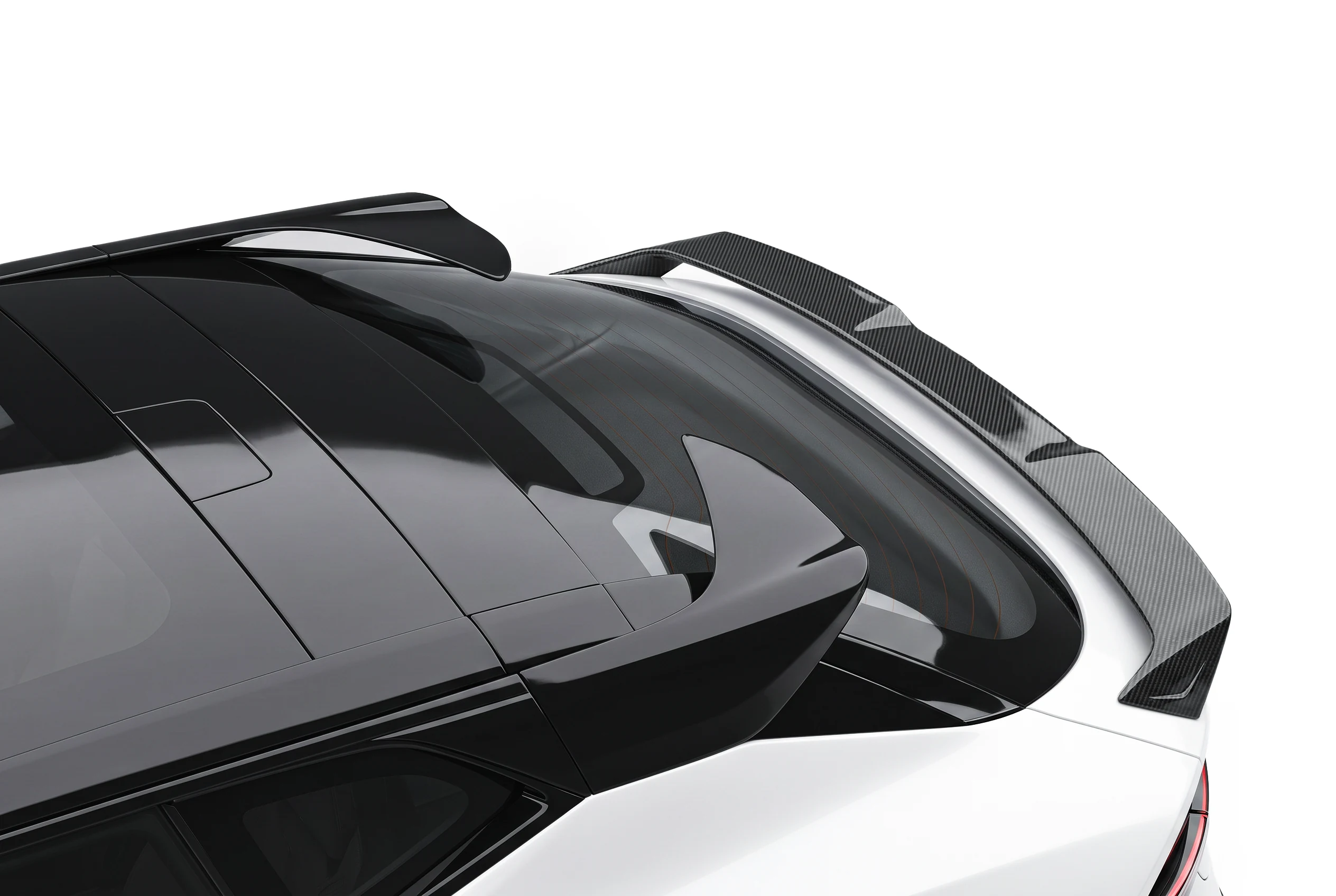 สปอยเลอร์หลังคาร์บอนไฟเบอร์ PAKTECHZ ระยะใกล้ บน Lotus Eletre