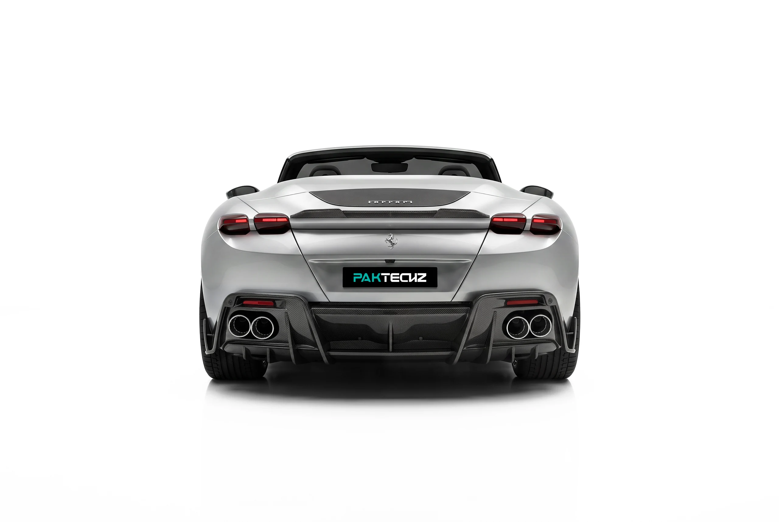 ลิ้นหน้าและสเกิร์ตข้างคาร์บอนไฟเบอร์ PAKTECHZ สำหรับ Ferrari Roma