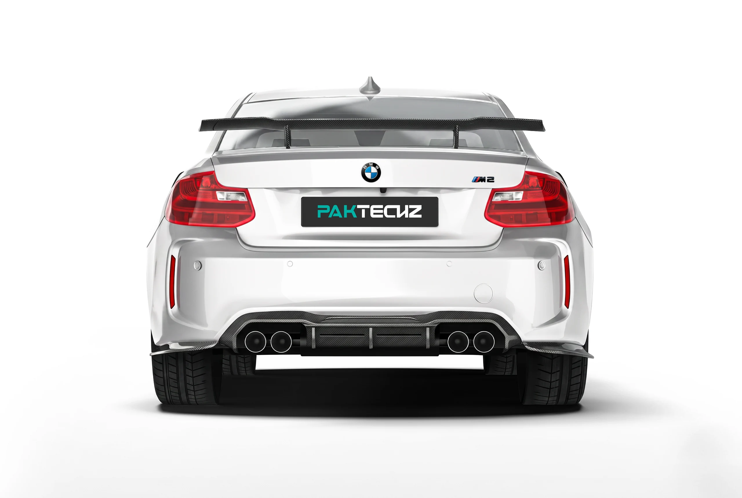 ดิฟฟิวเซอร์หลังและสปอยเลอร์คาร์บอนไฟเบอร์ PAKTECHZ บน BMW M2 F87