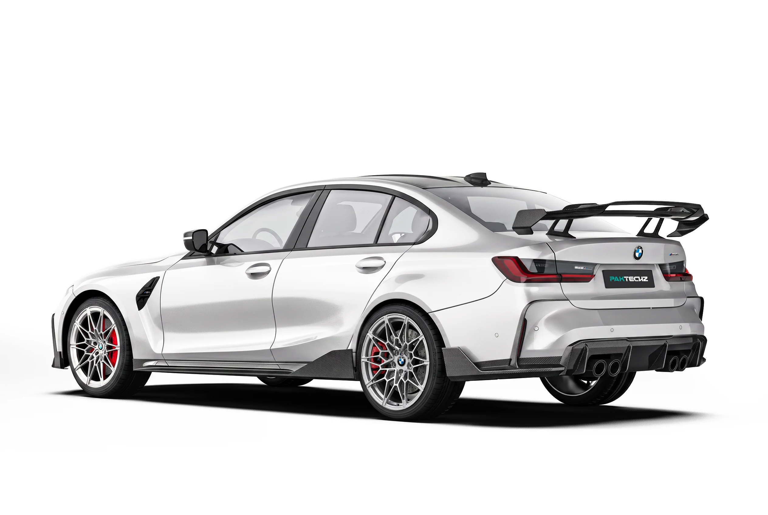BMW M4 G82 G83 มุมข้าง ติดตั้งชุดแต่งคาร์บอนไฟเบอร์ PAKTECHZ