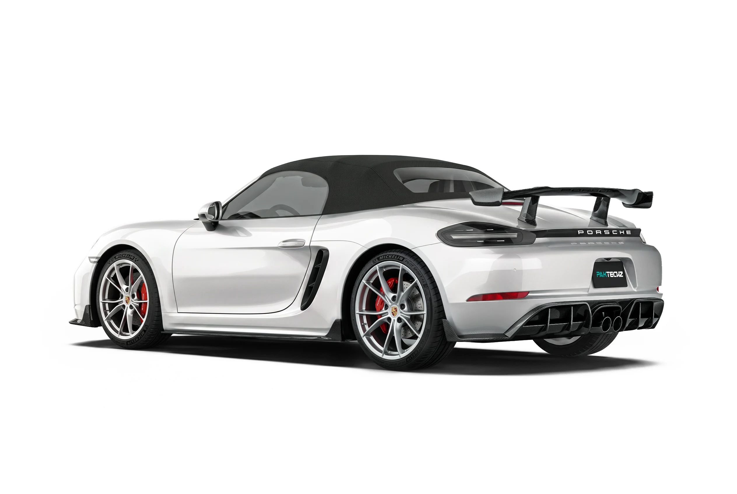 ดิฟฟิวเซอร์และสปอยเลอร์หลังคาร์บอนไฟเบอร์ PAKTECHZ สำหรับ Porsche 718