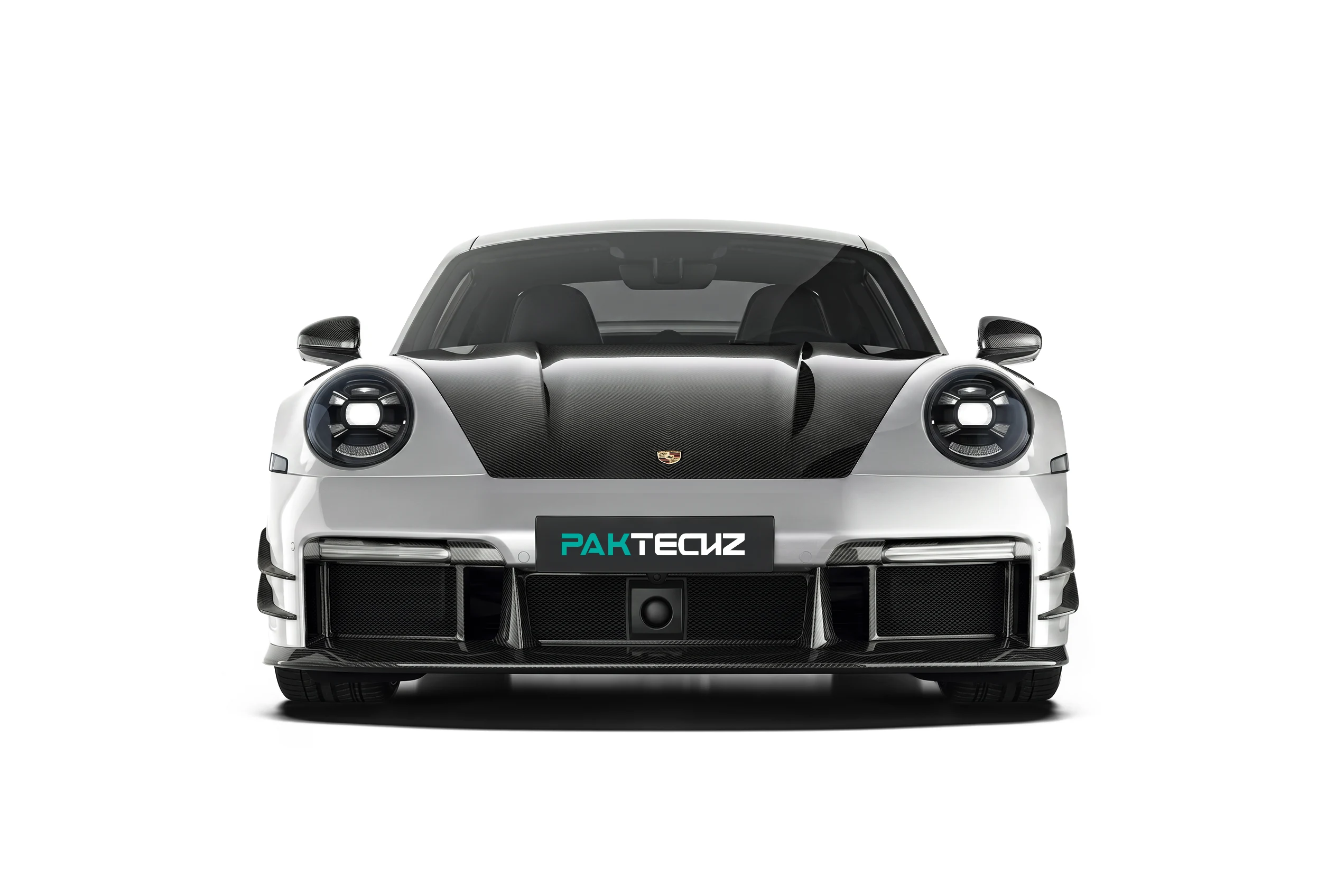 ลิ้นหน้าคาร์บอนไฟเบอร์ PAKTECHZ สำหรับ Porsche 992 Turbo S