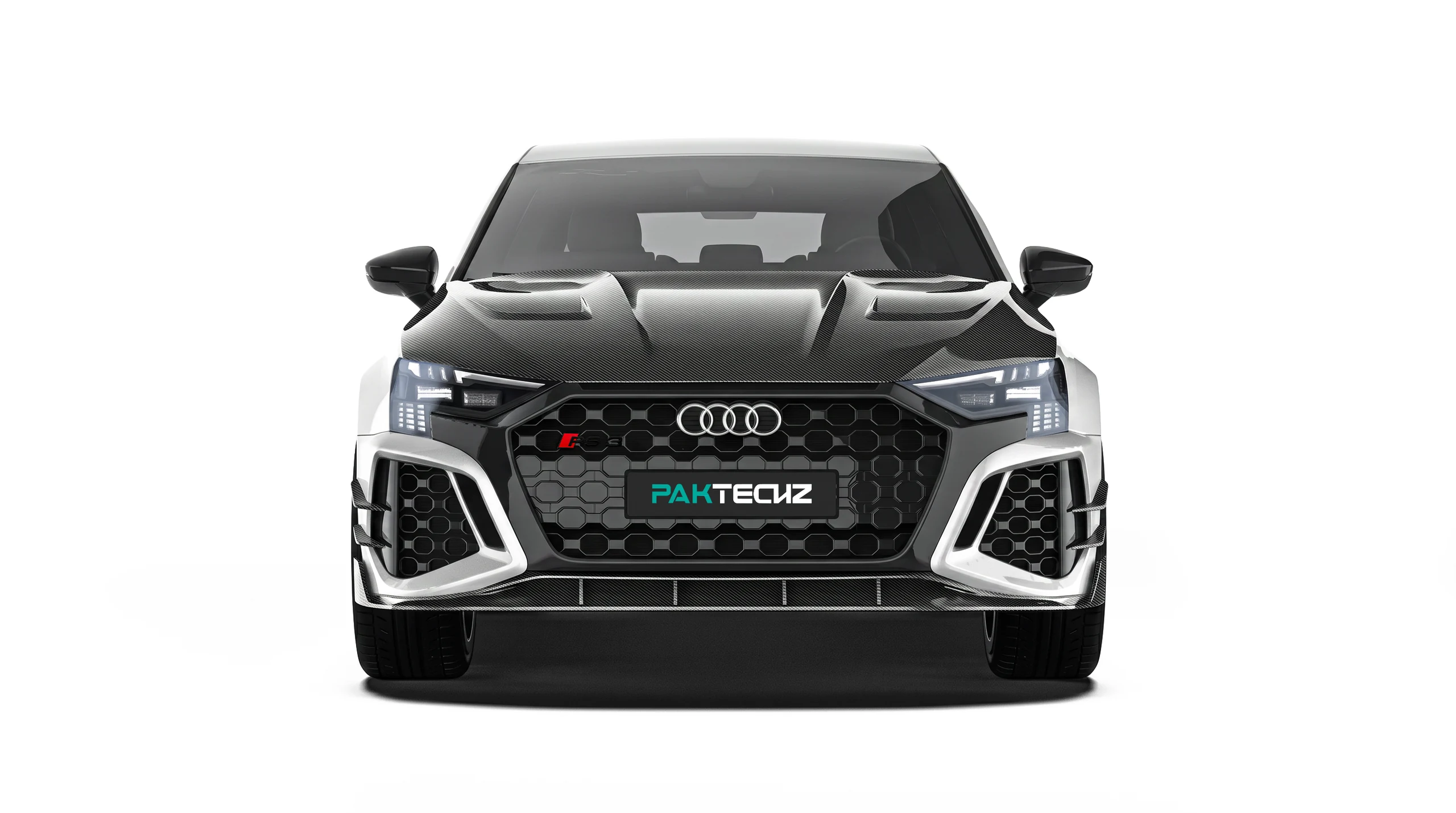 ลิ้นหน้าและคานาร์ดคาร์บอนไฟเบอร์ PAKTECHZ สำหรับ Audi RS3 8Y