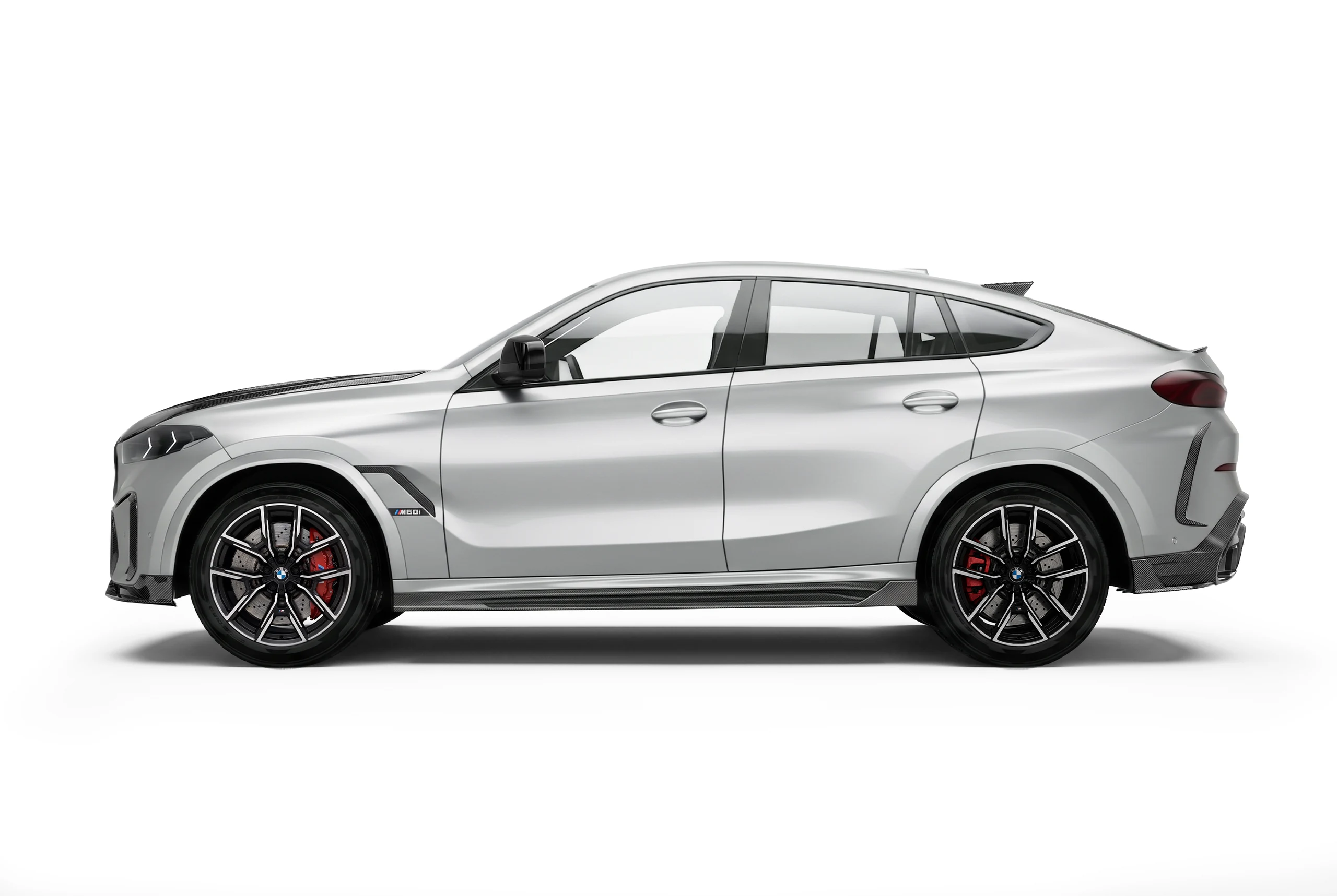 BMW X6 G06 มุมข้าง ติดตั้งสเกิร์ตข้างคาร์บอนไฟเบอร์ PAKTECHZ