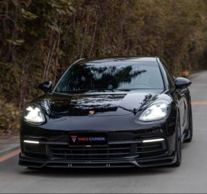 ลิ้นหน้า Carbon Fiber Porsche Panamera 971.1 RWD/Base/4/4S ทรง TAKD V1 Dry Carbon ปี 2017-2020