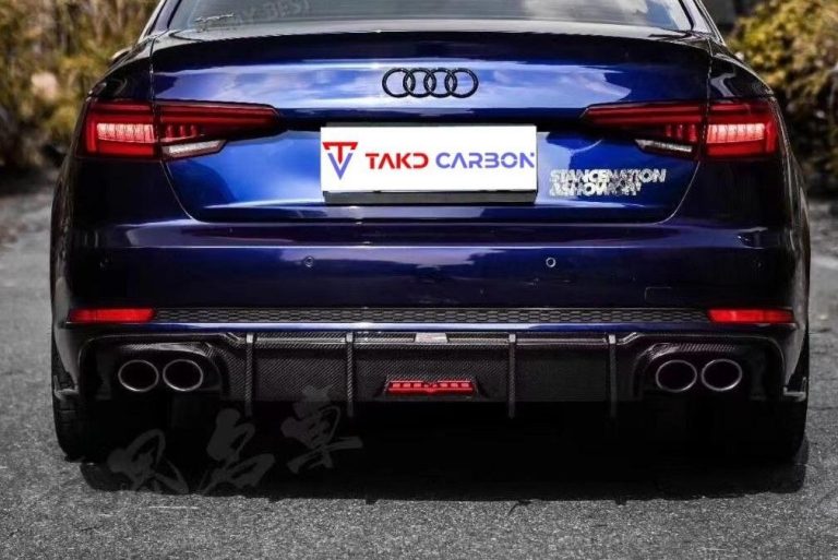 ดิฟฟิวเซอร์ท้าย Carbon Fiber Audi A4 S-Line S4 B9 ทรง TAKD V2 ปี 2017-2019