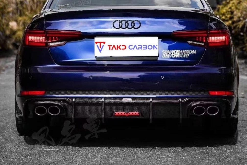 ดิฟฟิวเซอร์ Carbon Fiber Audi A4 S-Line S4 B9 ทรง TAKD V2 ปี 2017-2019