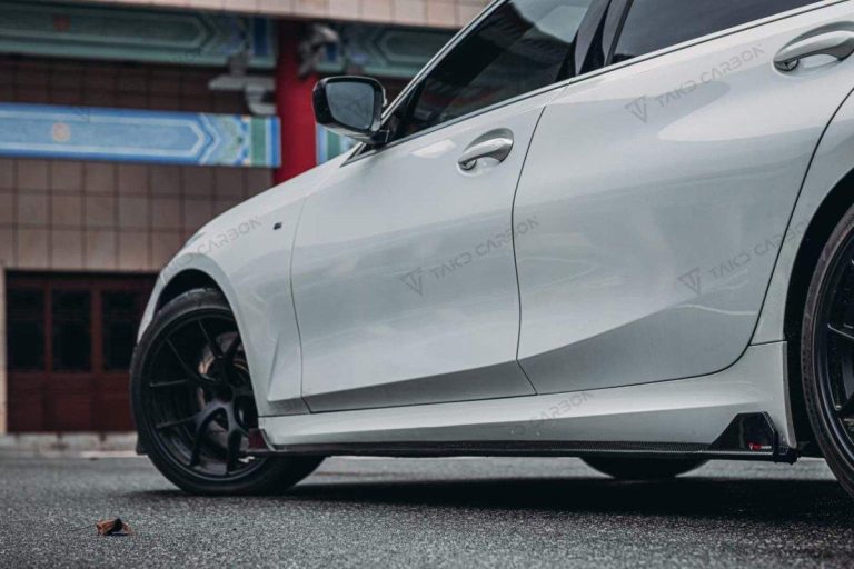 สเกิร์ตข้าง Carbon Fiber BMW 3 Series G20 330i M340i ทรง TAKD Ver.2 ปี 2019-ON