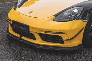 กันชน Carbon Fiber Porsche 718 Boxster / Cayman ทรง TAKD (Front Bumper Canards)