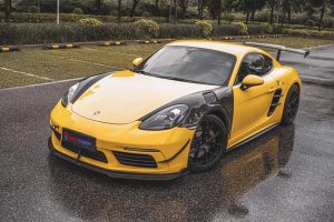 กันชน Carbon Fiber Porsche 718 Boxster / Cayman ทรง TAKD (Front Bumper Canards)