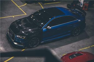 ลิ้นหน้า Carbon Fiber Audi RS3 ทรง TAKD ปี 2018-2020