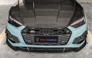 ลิ้นหน้า Carbon Fiber Audi S5 A5 B9.5 ทรง TAKD ปี 2020-2025