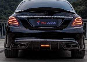 ดิฟฟิวเซอร์ Carbon Fiber Mercedes Benz C Class W205 C63 C63S Sedan ทรง TAKD Dry Carbon ปี 2019-ON