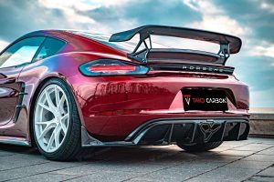 สปอยเลอร์ Carbon Fiber Porsche 718 Cayman / GTS 2 Door ทรง TAKD V2 ปี 2017-2025