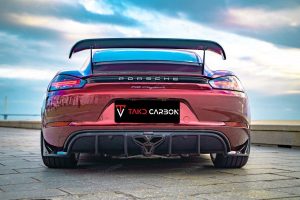 สปอยเลอร์ Carbon Fiber Porsche 718 Cayman / GTS 2 Door ทรง TAKD V2 ปี 2017-2025
