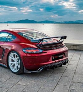 สปอยเลอร์ Carbon Fiber Porsche 718 Cayman / GTS 2 Door ทรง TAKD V2 ปี 2017-2025