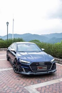 สเกิร์ตข้าง Carbon Fiber Audi A7 S-Line S7 C8 ทรง TAKD ปี 2018-ON