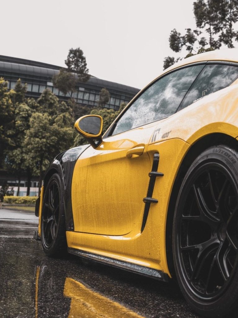สเกิร์ตข้าง Carbon Fiber Porsche 718 Cayman / Boxster / GTS / GT4 / Spyder ทรง TAKD (Side Skirts)